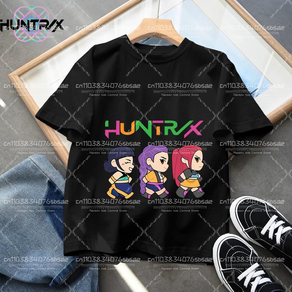 Summer Kpop Demon Hunters Children's Clothing Short Sleeve T-shirt Cute Kpop Demon Hunters Tiger Harajuku Tshirt for Boys Girls