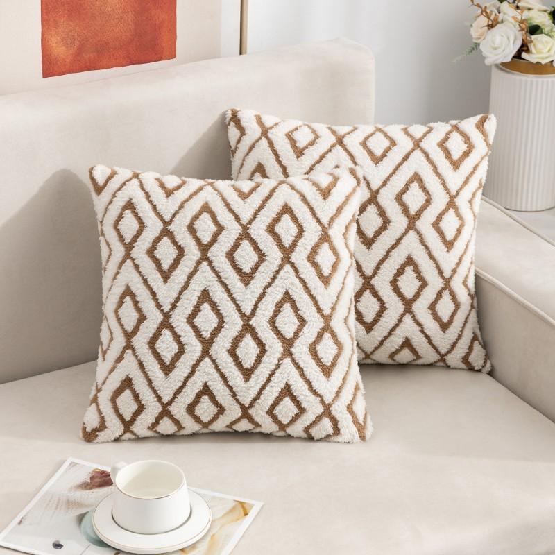 Nordic Throw Pillowcase Without Core Jacquard Single-sided Sofa Living Room Cushion Simple High-end Bedroom Bay Window Pillowcase