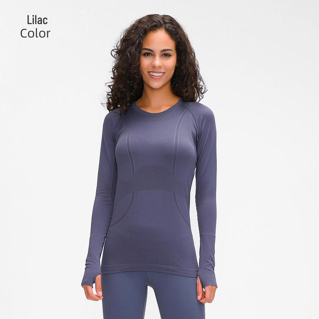 Women's Seamless Long Sleeve Yoga Top – Comfortable, Breathable, Tight-Fitting, Slimming Fitness Wear