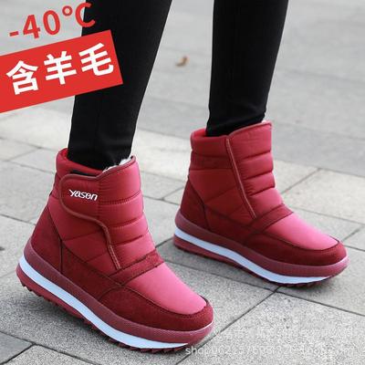 Bottes de Neige d'Hiver Hautes en Coton pour Femmes - Épaissies, Doublées de Velours, Imperméables, Antidérapantes, Idéales pour les Femmes d'Âge Moyen et les Personnes Âgées