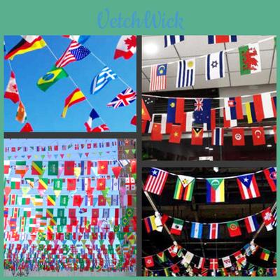 Multi-cultural Party Hanging Decor 50-100pcs Flags Of Different Assorted Countries