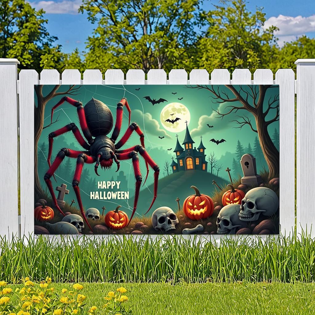 Holiday Banner Lanterns Party Prop Halloween Decor Dark Theme Scary Prop For Night Event Haunted House Holiday Event