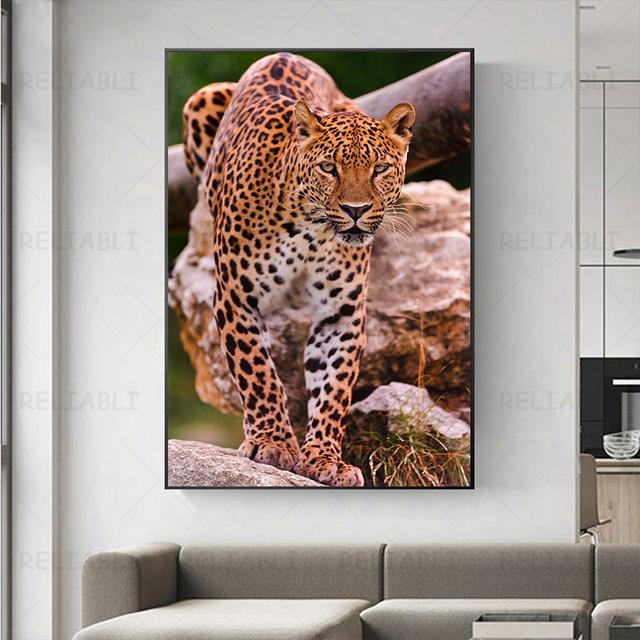 Leopard Pictures Big Cat Posters and Pirnts Animal Canvas Painting Wildlife Wall Art for Living Room Decor Home Decoration