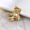 Blucome Rhinestone Small Dog Brooches For Women 2 Colors Available Animal Pin Fashion Bagpack Badages High Quality