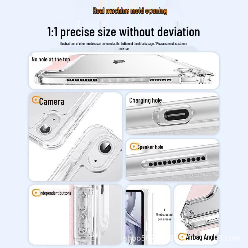 iPad Acrylic Protective Case for Pro/Air/Mini - 3+Y Fold Design for 11/13/8.3 Inch - Anti-Bending Tablet Cover