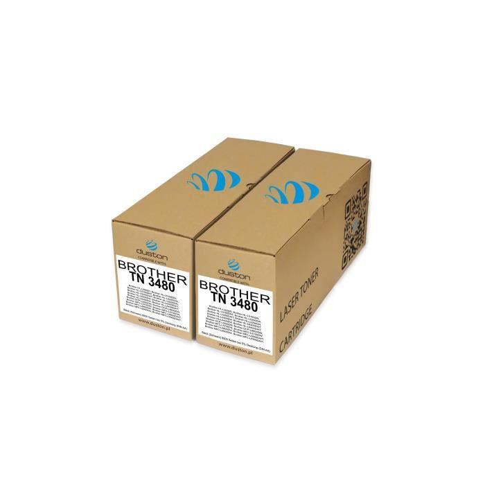 2x TN3480, TN-3480 Cartouche de toner noir pour Brother DCP-L5500 L6600 HL-L5000 L5100 L5200 L6250 L6300 L6400 MFC-L5700 L5750