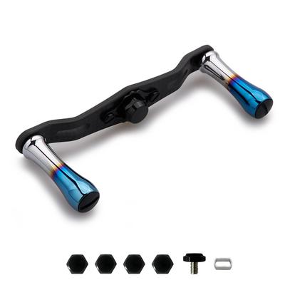 HEIGHTEN Reel Handle Carbon Cloth Carbon Handle 11mm Knob for Shimano Daiwa Abu General Bait Reel 85/95mm 1.5K 3.5g (V2.0-85mm - Black) (1002)