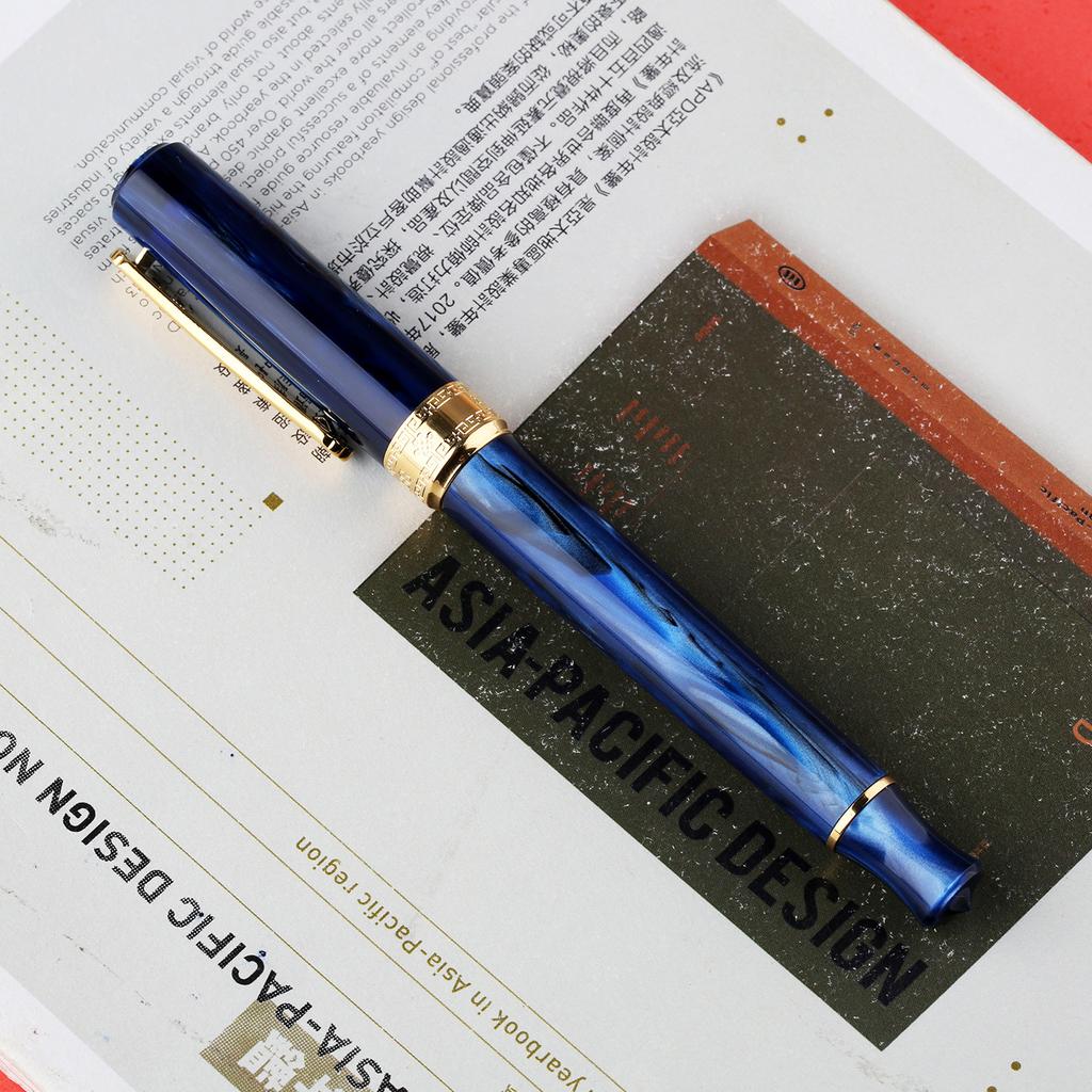 PENBBS 470 Vacuum Filling Fountain Pen Blade/Round Nib Pen Large Capacity Transparent Acrylic Business Writing Gift Pen