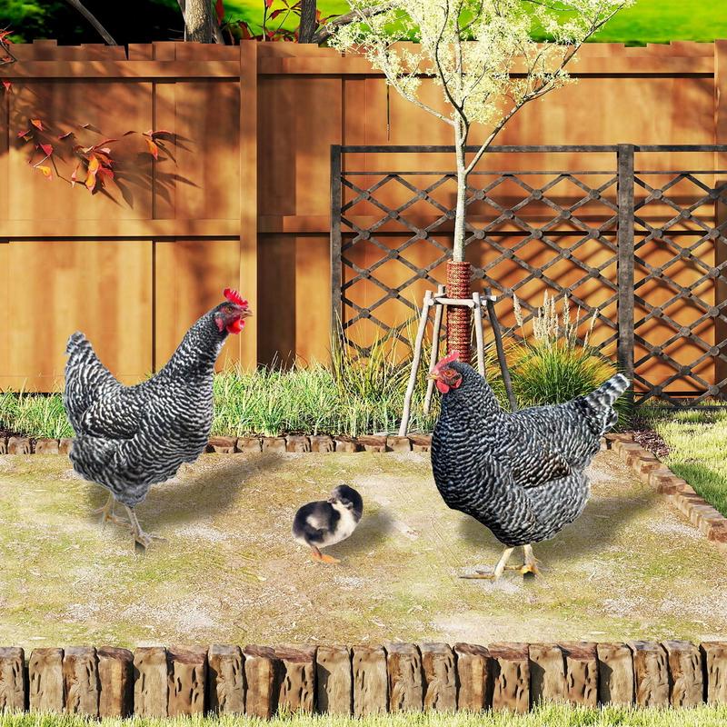 3pcs Chicken Ornaments Yard Art Decor For Backyard Rooster Animals Stakes Animals Sculptures Garden Decoration