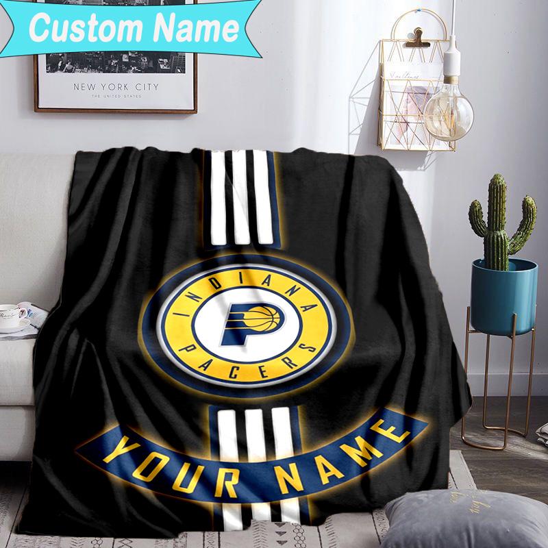 Custom Name Blanket basketball Pacers Neon Art Blanket Bedding Blanket for Travel, Camping, Living Rooms, Offices, Sofas, Fan Christmas gift