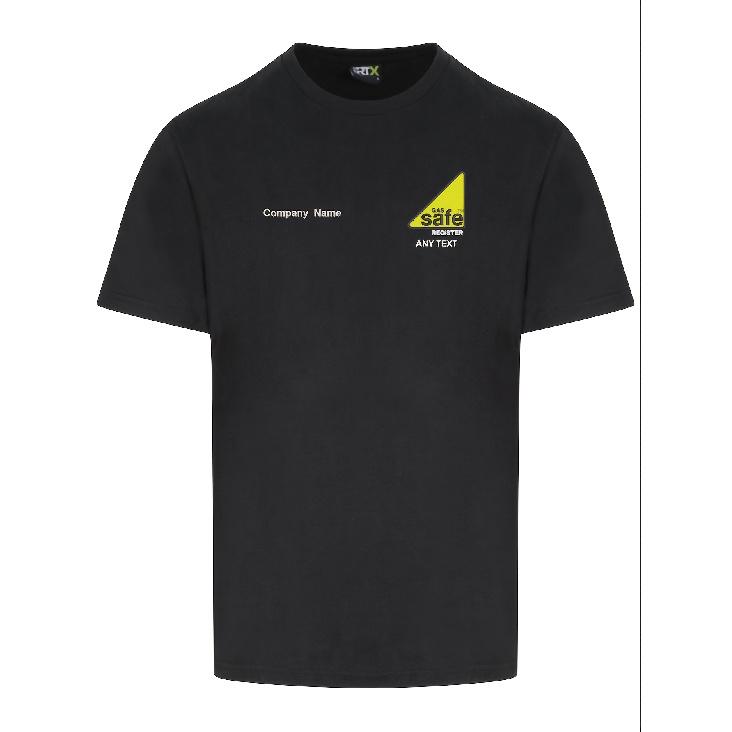 Gas Safe Embroidered Workwear T-Shirt Personalized Top S чёрный