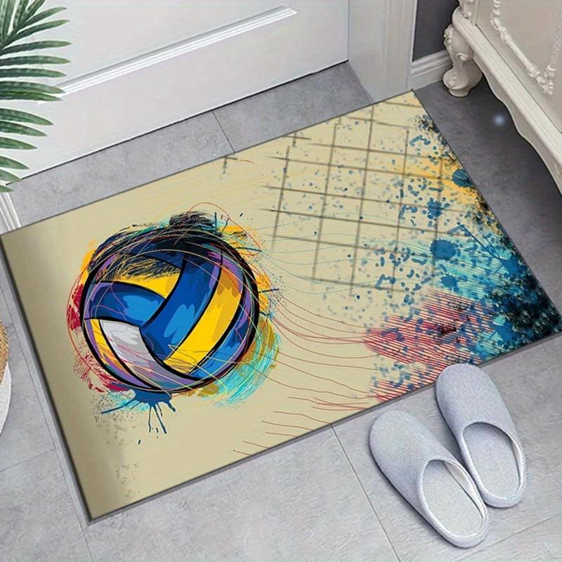 

Crystal Velvet Volleyball Printed Area Rug for Bedroom And Living Room Home Decoration, Non-Slip Mat for Bedside. 60cm x 90cm