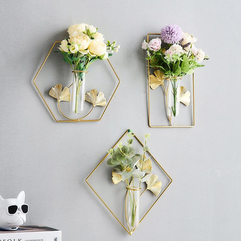Minimalistyczny styl wiszący wazon na ścianę kreatywna dekoracja ścienna szklany wazon hydroponiczny doniczka na kwiaty salon wejście drzwi wystrój