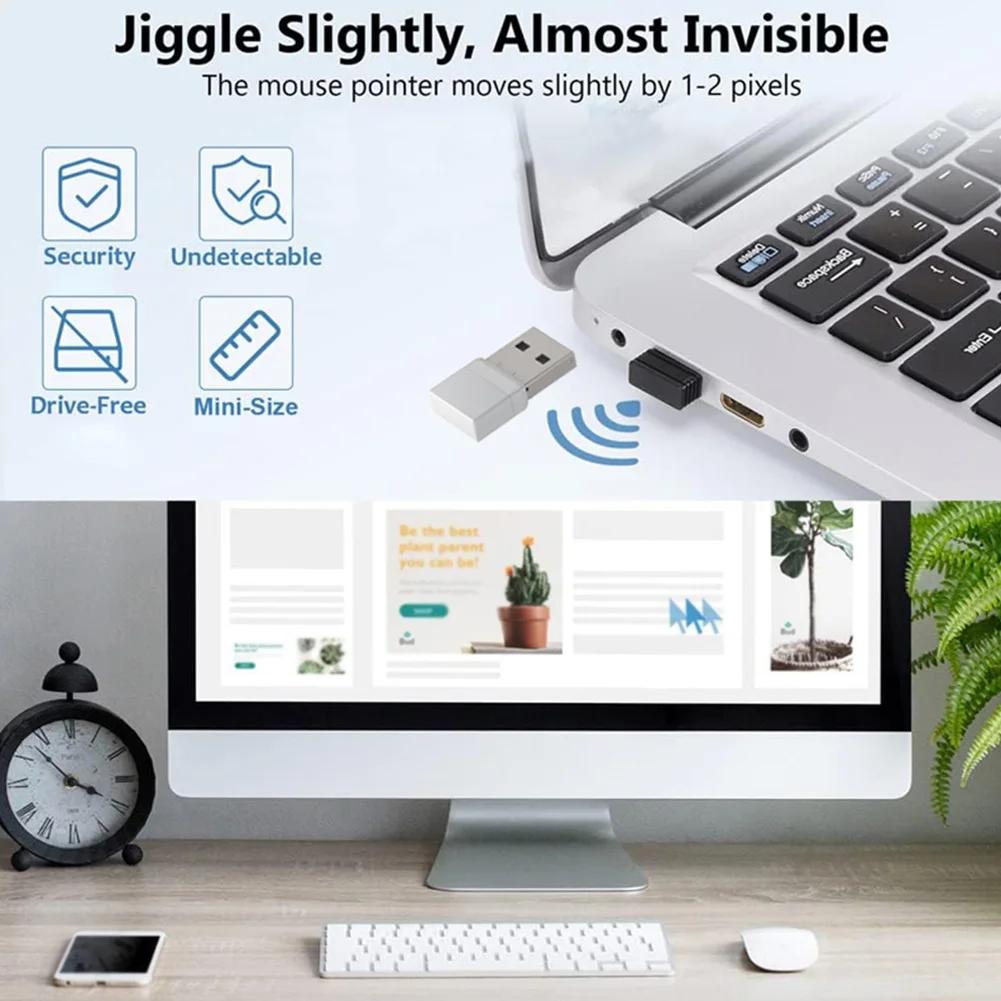 2 In 1 Mouse Jiggler Undetectable Automatic Mover USB Type C Undetectable Automatic Shaker Driver-Free for Computer Keep Awake