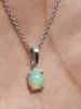 Natural Opal Pendant,Gemstone Silver Pendant,925 Sterling Silver Jewelry
