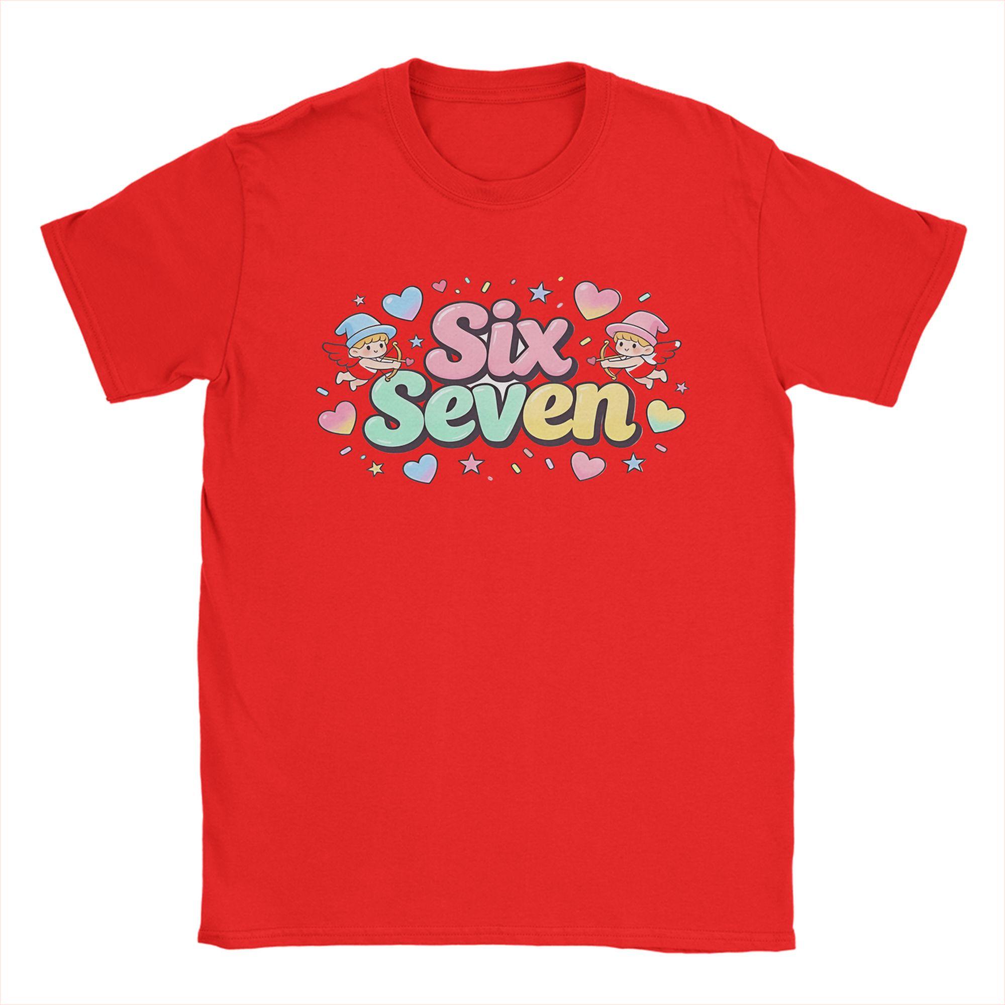 

Unisexs TShirt Six Seven Valentine Funny Cute Meme Leisure Cotton Tee Shirt Short Sleeve T Shirts Crew Neck Tops Unique S