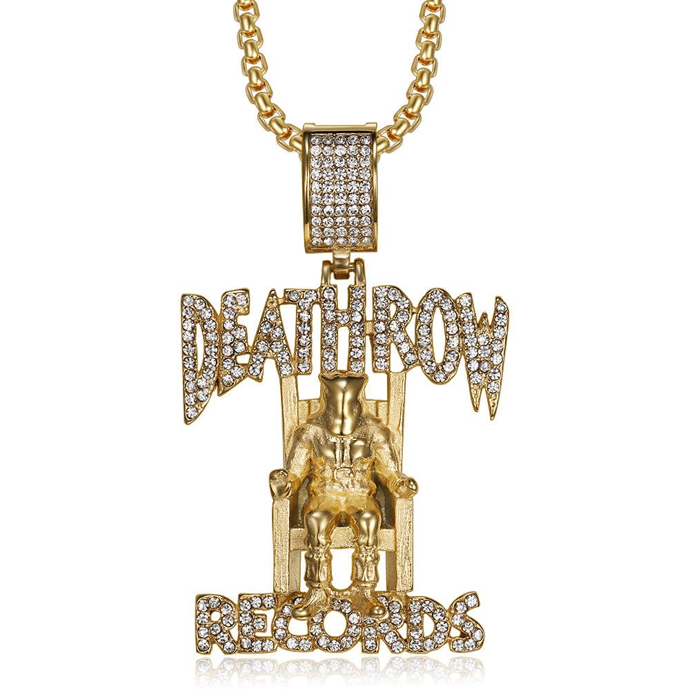 Acero de Titanio Nuevo DEATHROW/RECORDS Colgante de Collar de Prisionero 3D Joyería Hip-Hop de Moda DZ729
