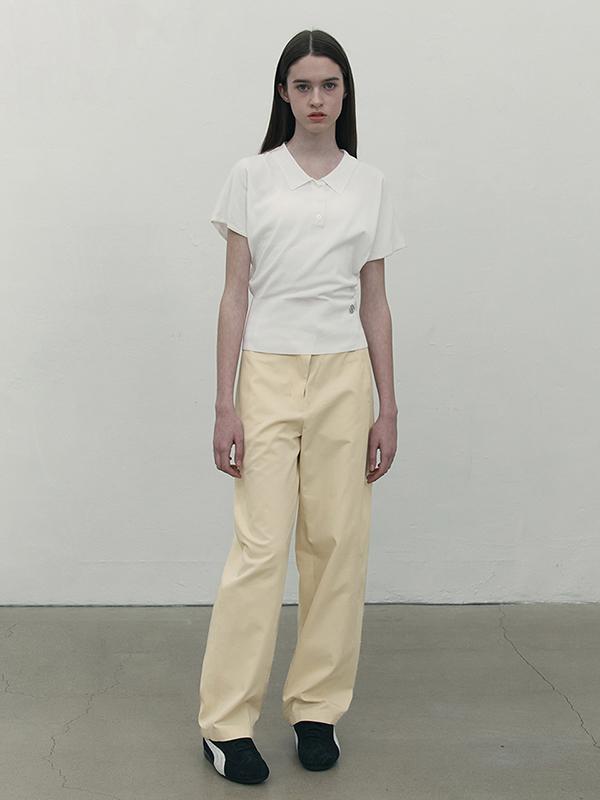 KIRSH Collection Collared Short Sleeve Knit [White]