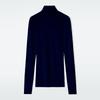 Mernu Wool Blend Sweater Turtleneck Regular Slim fit Slimming Angora Knit Bottoming Shirt Blue Angora