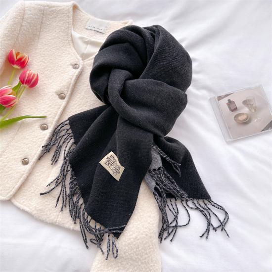 2024 Herbst und Winter Imitation Kaschmir Schal Einfarbig Modisch Vielseitig Warm Schal Quaste Schal