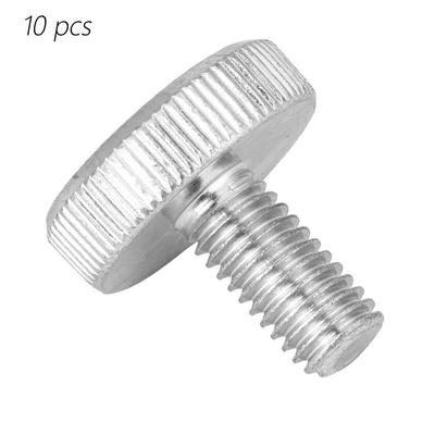 10pcs M8 Zinc Plated Carbon Steel Flat Knurled Head Bolts Thumb Screws (M8*16)