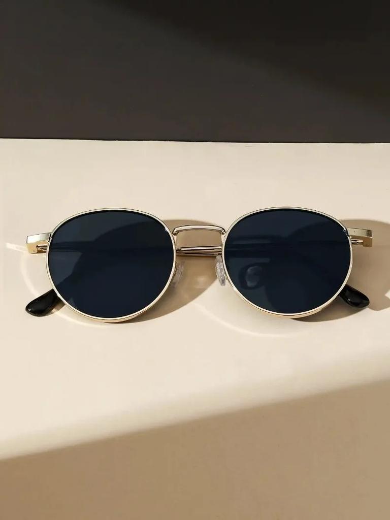 Unisex Classic Vintage Round Metal Frame Men Fashion Glasses For Eye Protection Women Outdoor Driving Travel Street-Photo Shades