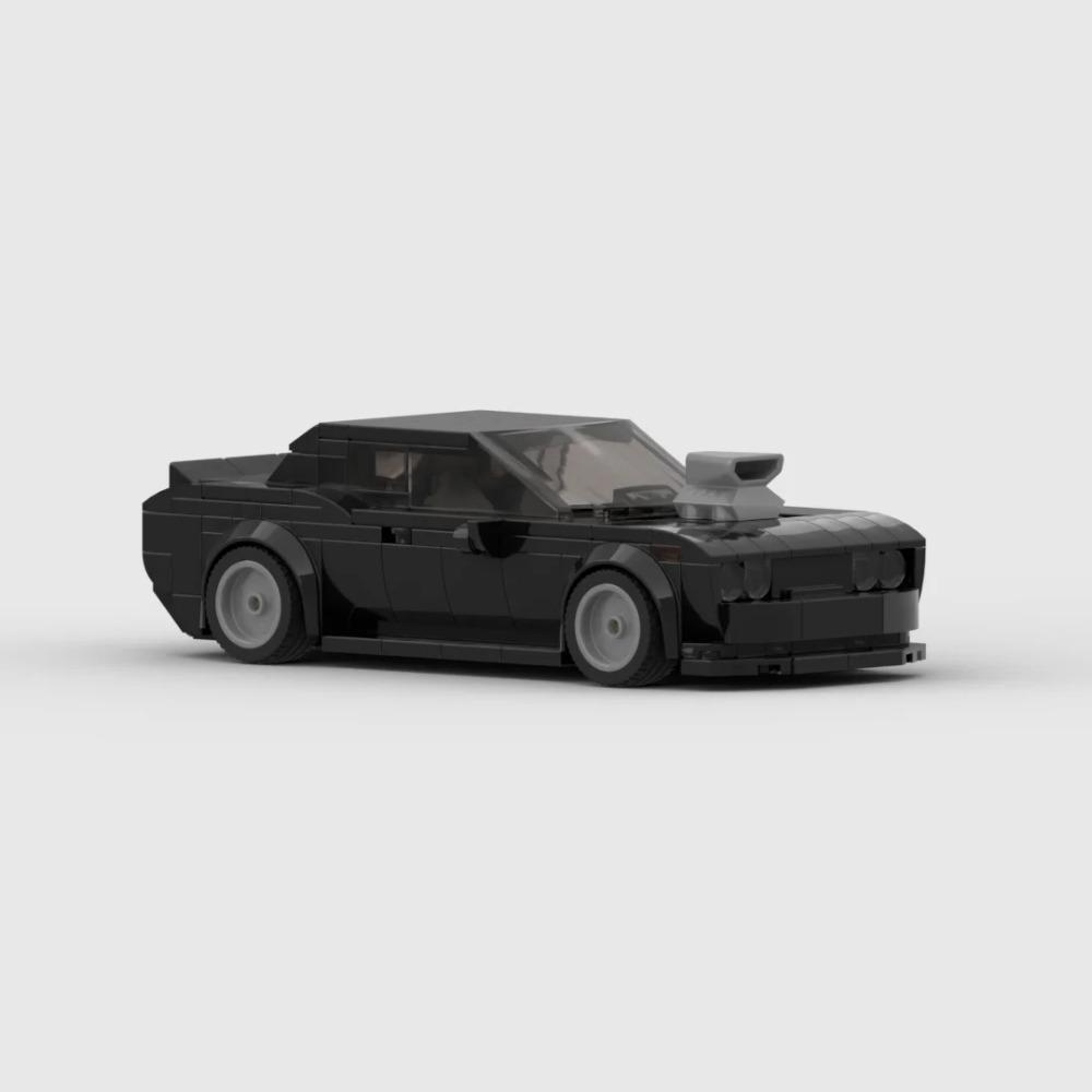 MOC Dodge Challenger Charger Dom závodní Závodník Stavebnice Kostky Kreativní Garáž Hračky pro Kluky Dárky