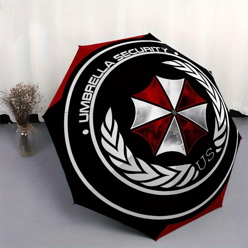Umbrella Corporation Security T-Shirt - Cute 3-Fold Compact Umbrella Design with US Badge & Red/White Star Logo, Durable Plast