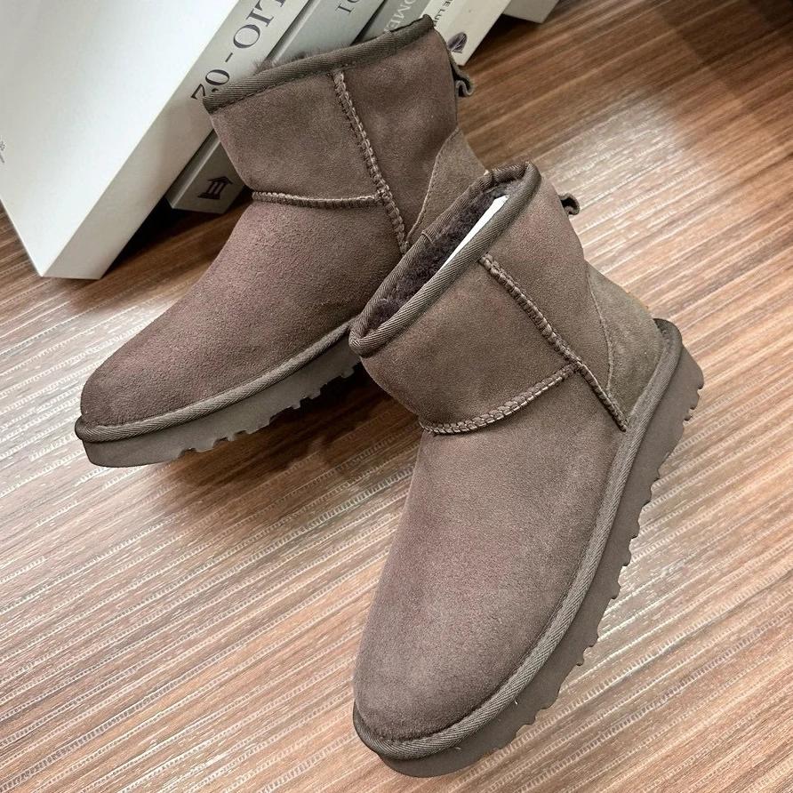 2027 New Design Women Real Sheepskin Leather Snow Boots Natural Wool Fur Lined Winter Warm Shoes Xmas Classic Casual Flat Boots