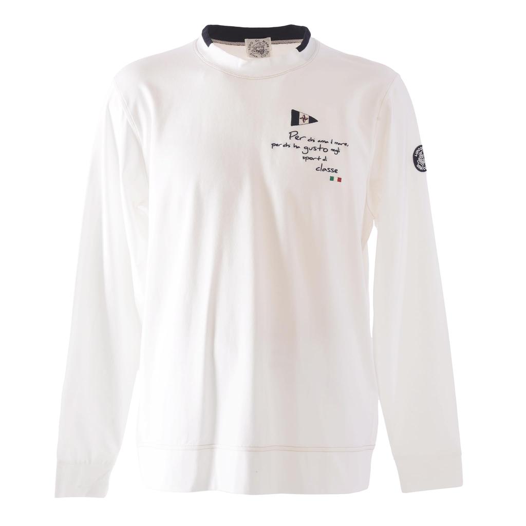 Sinacova Long Sleeve Mock Organic Slightly Color 25110040110L Men's T-Shirt, Neck, Cotton, Stretch, Blocks, Embroidery,