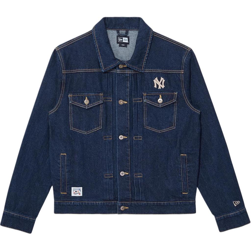 New Era FW25 MLB New York Yankees Western Style Single-Breasted Comfortable Everyday Versatile Polo Collar Long Sleeve Denim Jacket 14726714