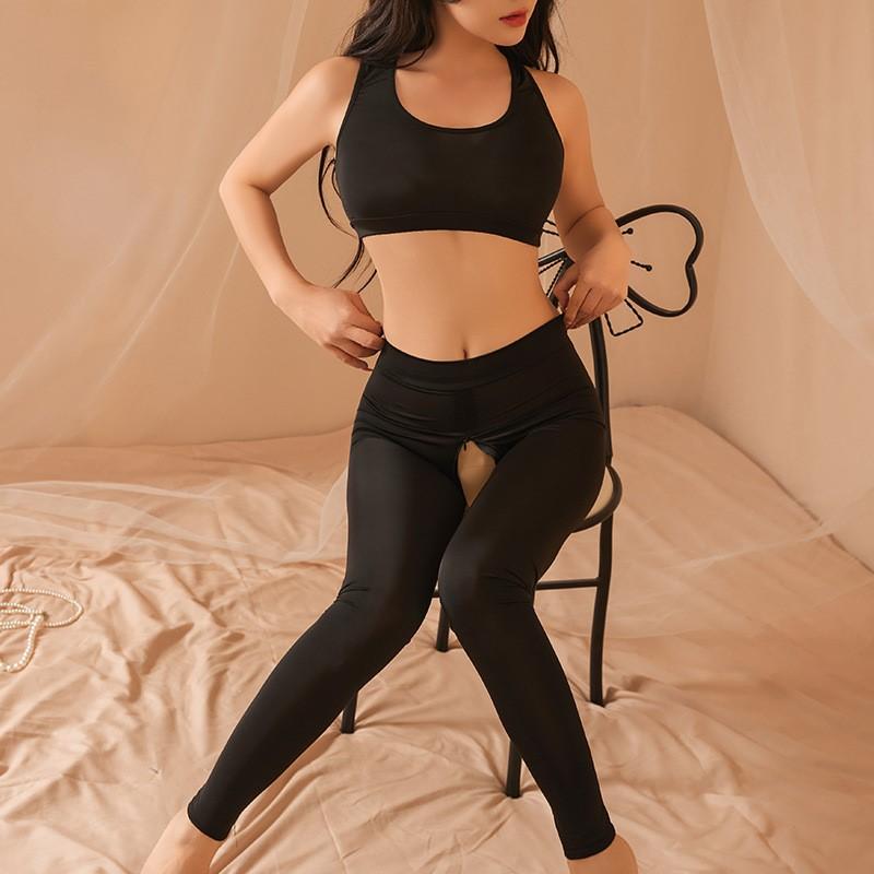 Erotic lingerie Babydoll sexy woman tight fitting yoga suit with passion Open range clogs sex toys