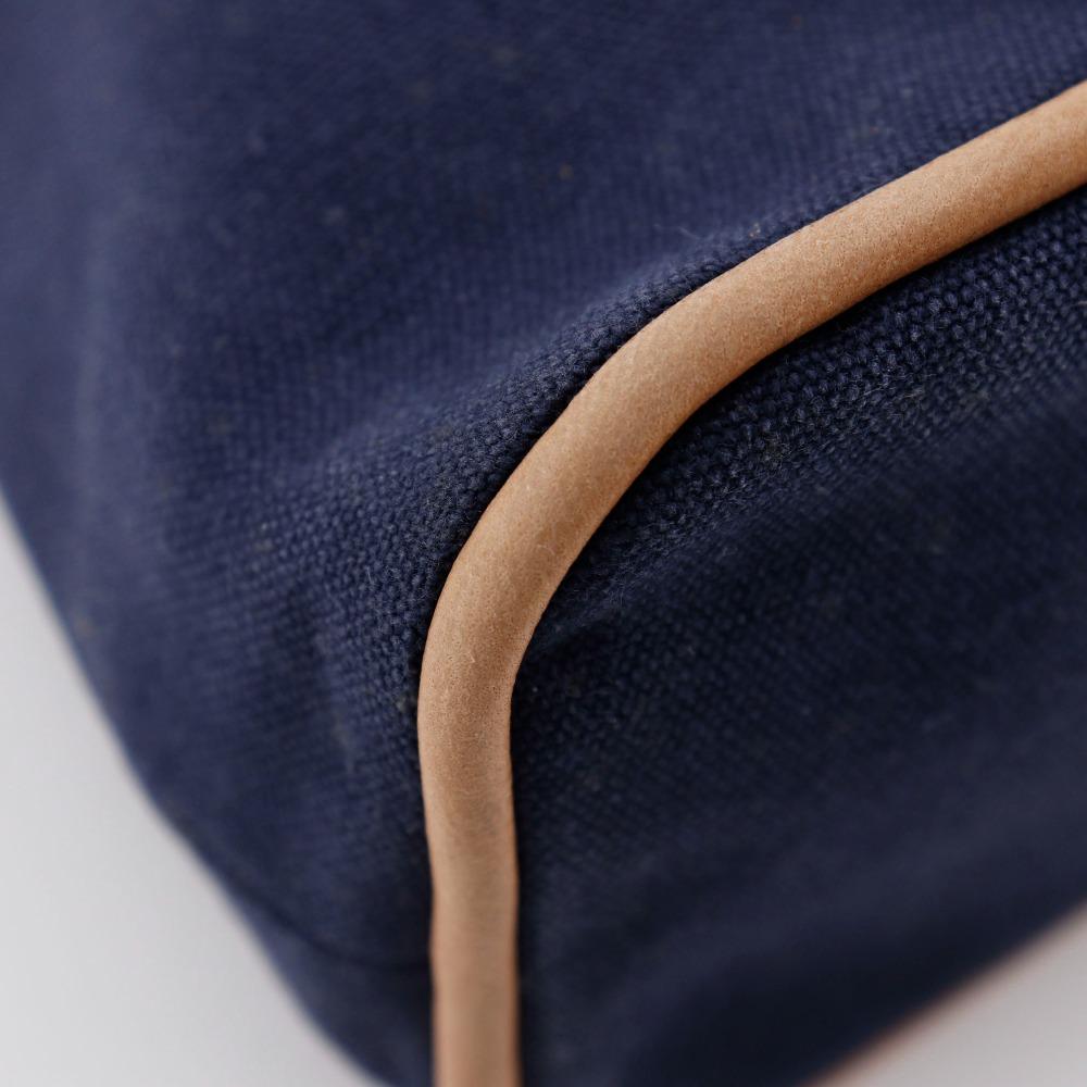 HERMES Bolide pouch 25 Pouch Navy blue Cotton canvas unisex Used