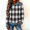 Damenmode Ausgestelltes Langarm Denim Patchwork Sweatshirt Mit Aufdruck Lässiger Pullover Top