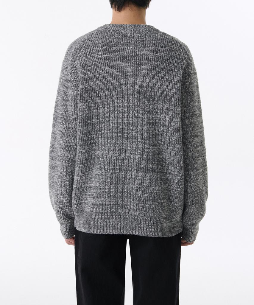 MUSINSA STANDARD Mixed Yarn Crew Neck Knit [Melange Gray]
