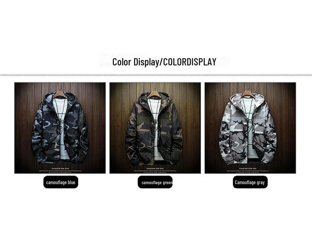 Men's Korean Camouflage Cotton Winter Coat for High School Students