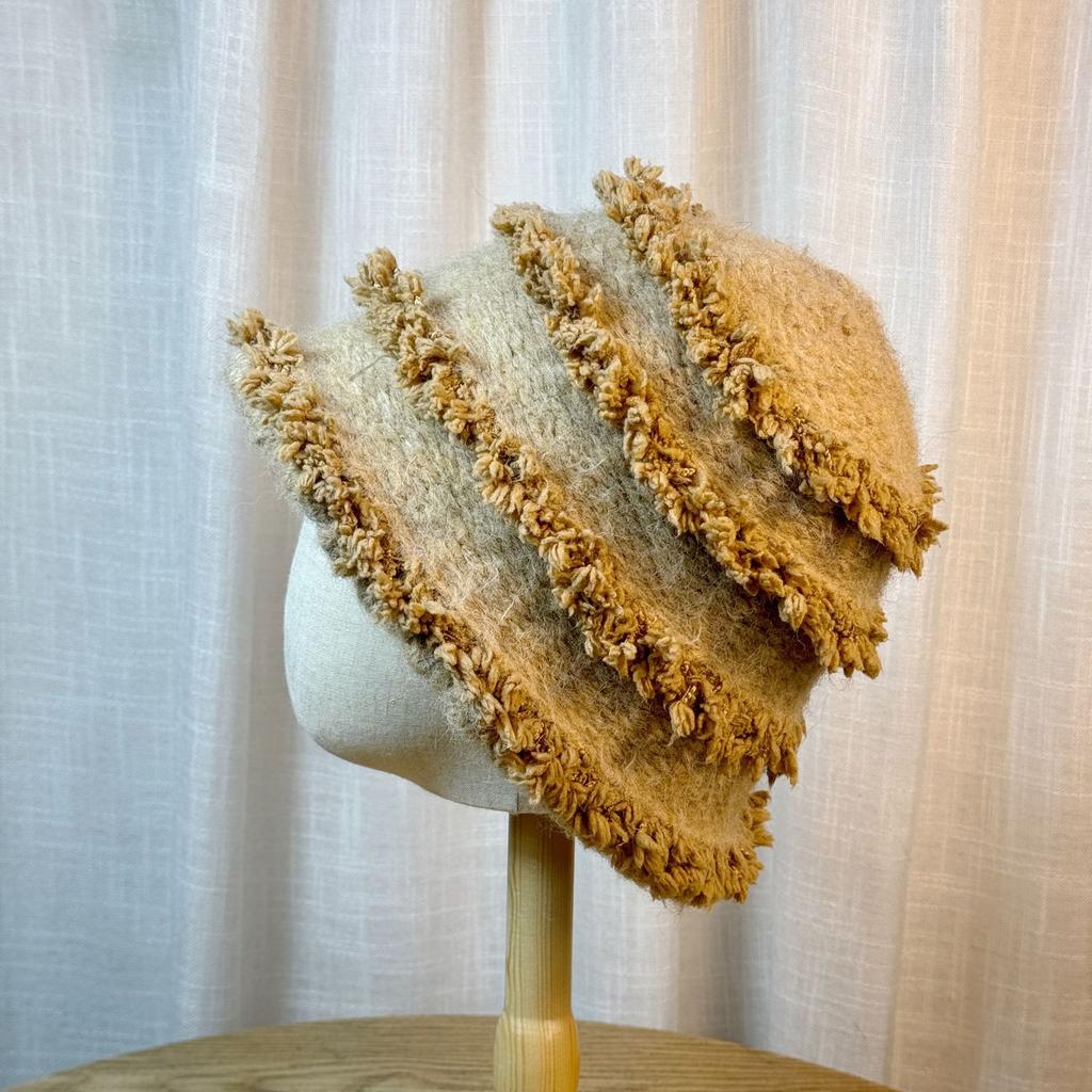 Fisherman Hat for Women Japanese Style Fur Edge Small Bucket Hat Korean Xiaoxiang Style Knitted Basin Hat Without Makeup and Versatile Trend