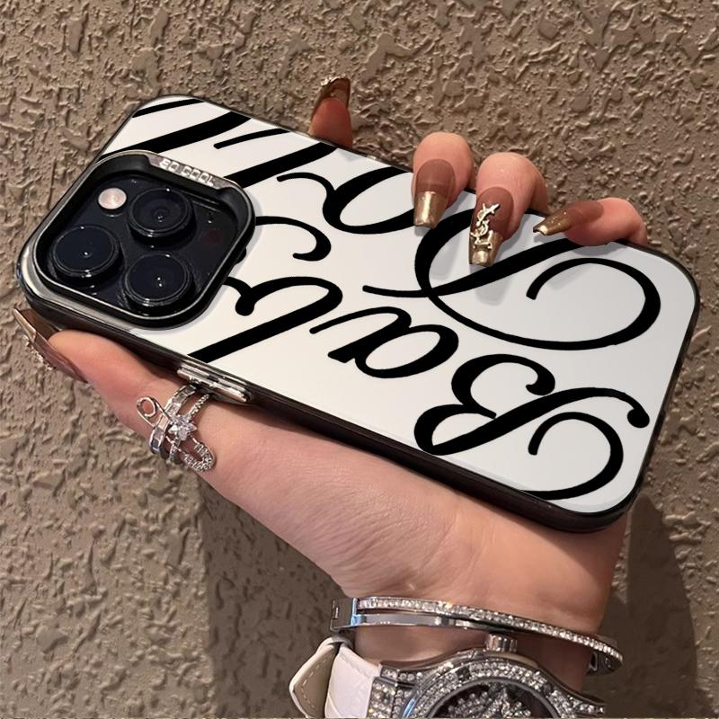 Fashion English Letters Phone Case For IPhone 17e Air 16E 17 16 15 Plus 14 13 12 11 Pro Max Shockproof Anti-slip Y2k Hard Cover