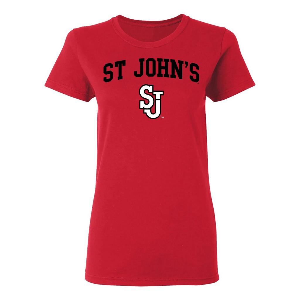 St John's University Red Storm Arch Logo Women's T-Shirt - Red