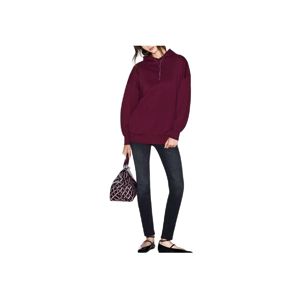 Armani Exchange FW25 Hooded Long Sleeve Cotton Drop Shoulder Sweatshirt Women Sweatshirt XW000748-AF16114-UA343