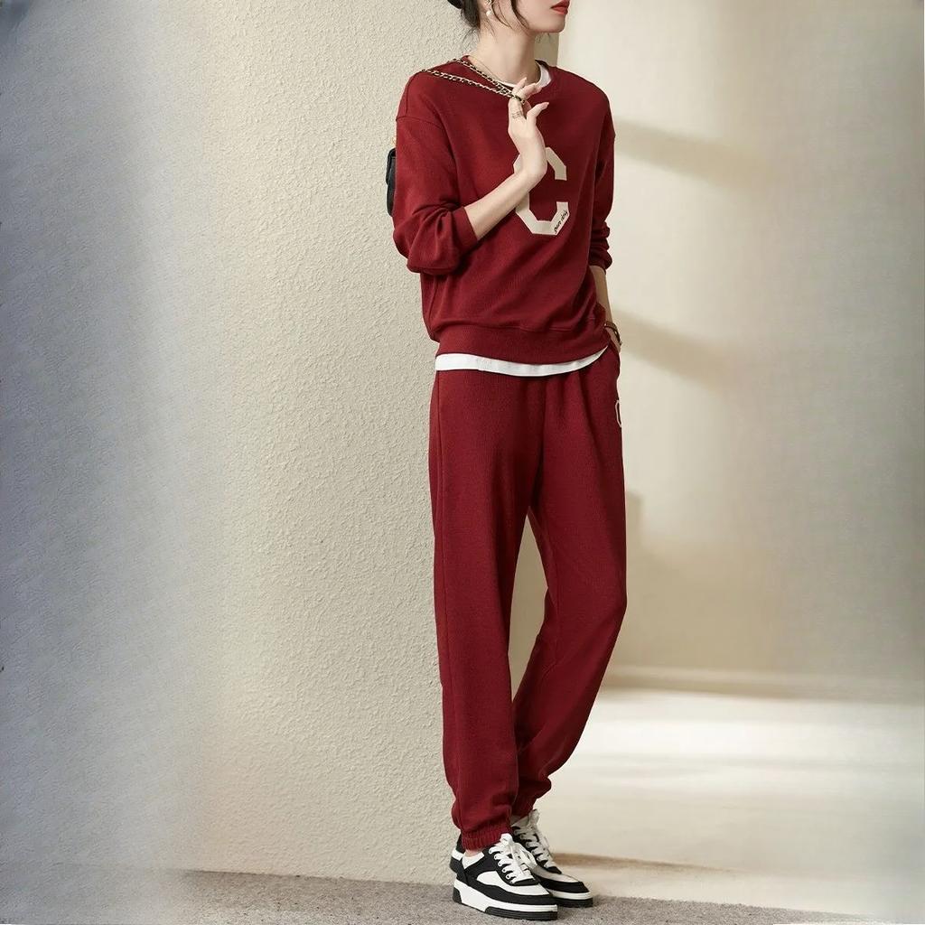 Sweatpants Sweater Suit Women's Spring Autumn Fashion Casual Sportswear Running Two-piece Suit