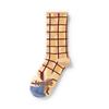 French Retro Abstract Oil Painting Mid-Calf Socks - Trendy Autumn/Winter High-Top Creative Combed Cotton for Women