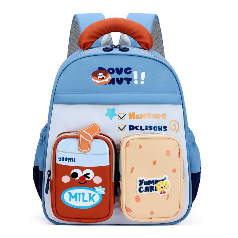 Cartoon Kindergarten Schoolbag Children s Backpack Lightweight Boys And Girls Backpack синий