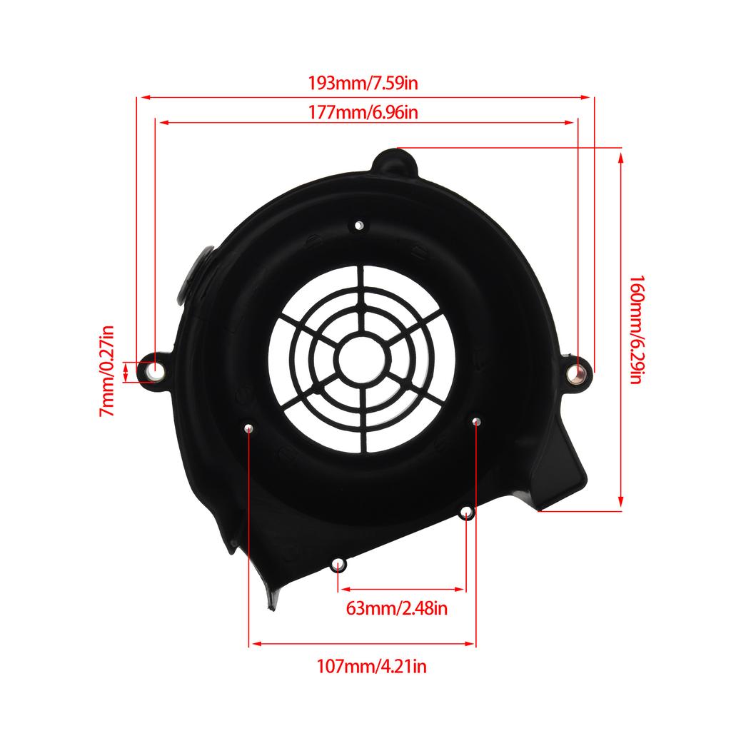 Motorcycle Cooling Fan Cover Air Director Material Replacement for GY6 125cc 150cc 4-Stroke ATV Go Kart Moped Scooter