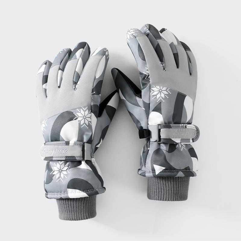 Cold Weather Custom Winter Waterproof Touch Screen Warm Snowboard Ski Gloves for Women Free серый