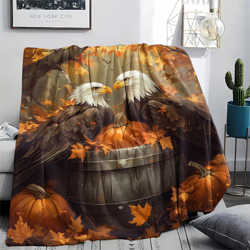 Eagle and Plants,pattern Flannel Blanket, High quality Comfortable for All Seasons, Home Decor, Warmth and Comfort, Perfect for Gifts.