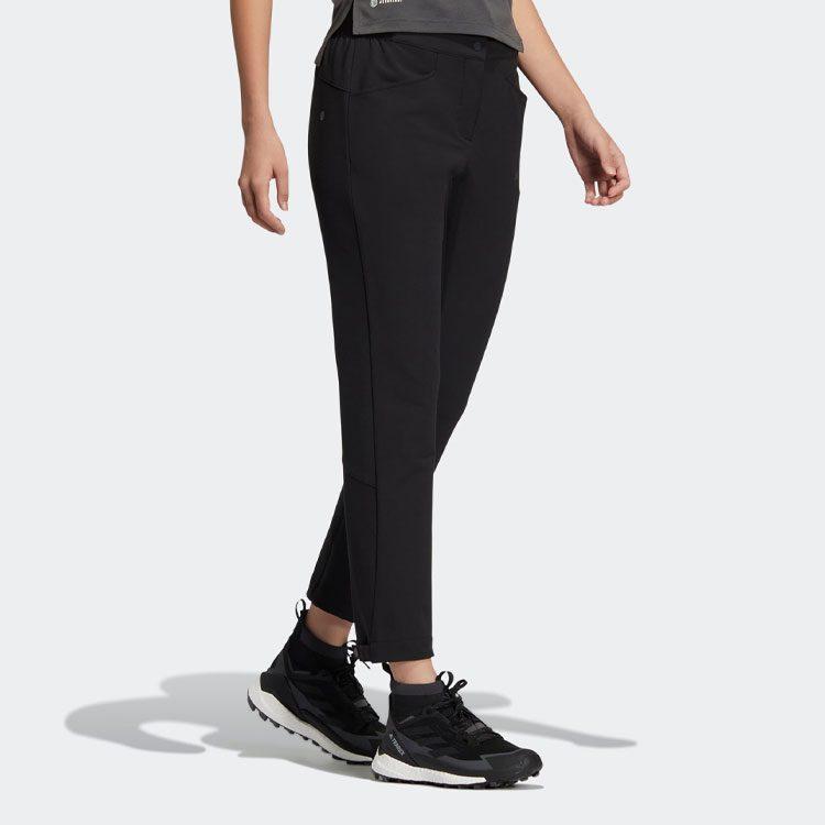 adidas Knitted Sweatpants Women's Black Moderate Straight Fit Pants IC7987