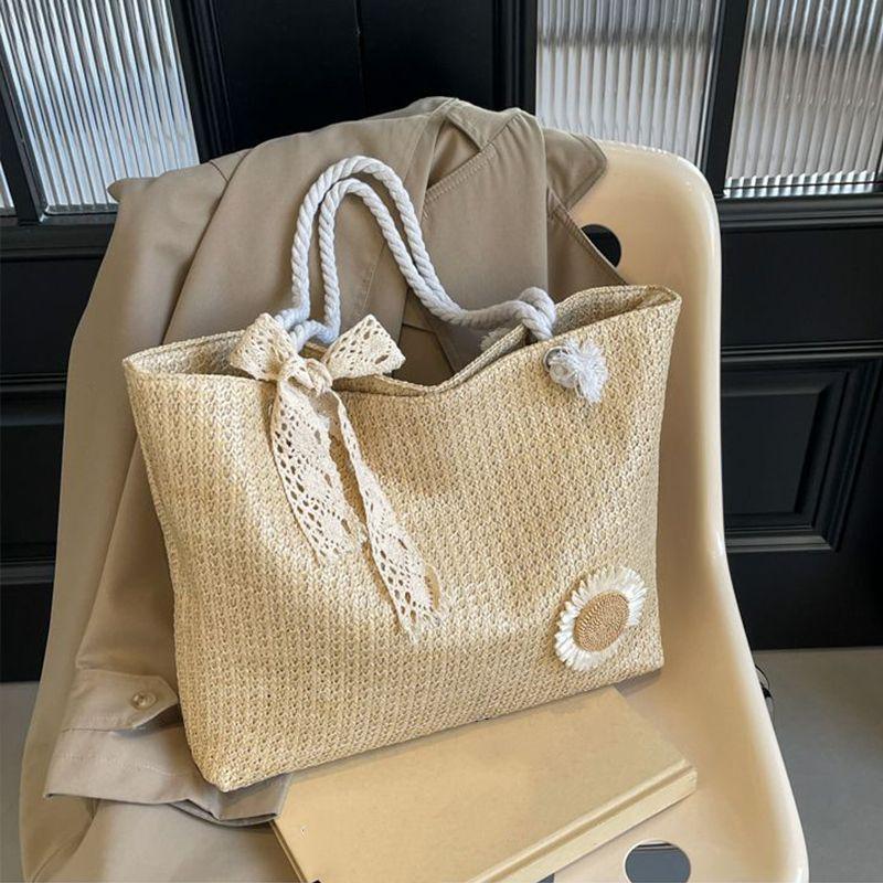 

Versatile large-capacity woven foreign-style straw bag bag women s new fashion commuter single shoulder tote beige khaki хаки
