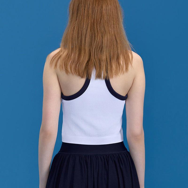 Womens Seamless Knit Tennis Set With Built-in Bra Pad Color-Block Skirt Badminton Outdoor Sports