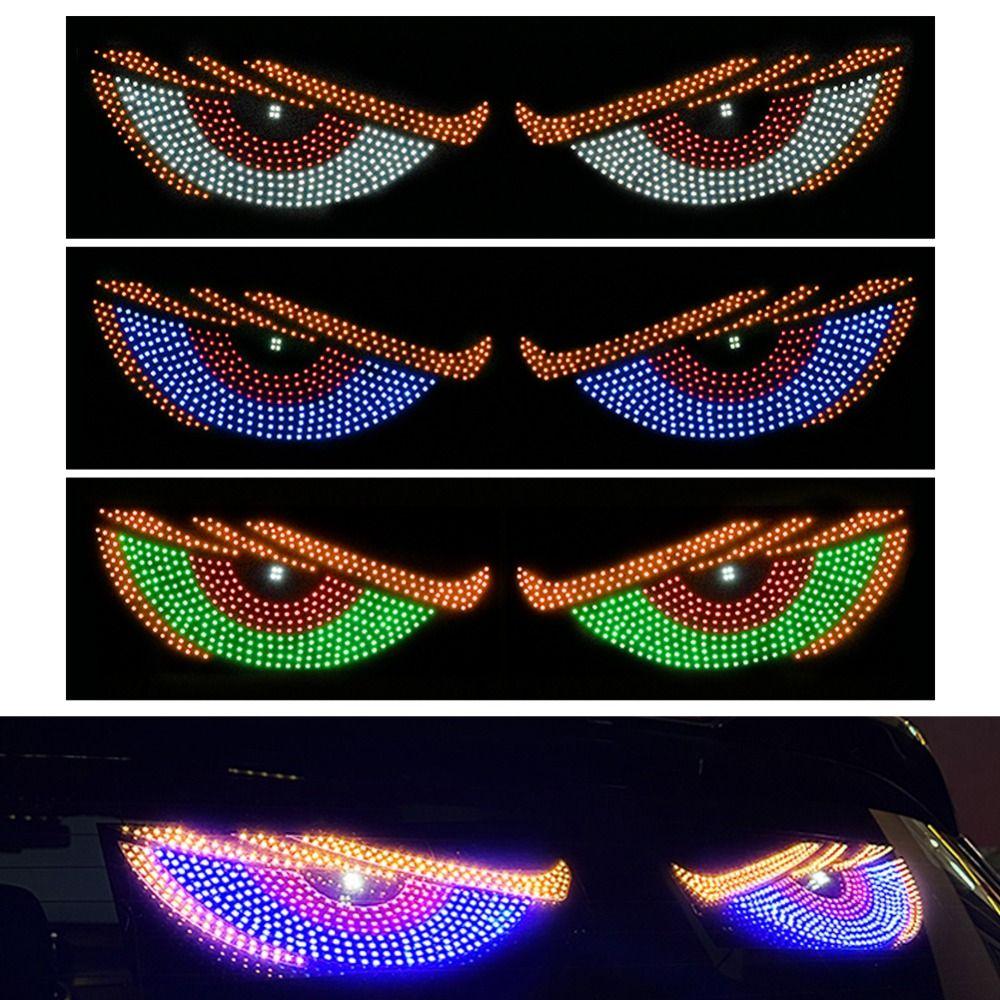 

USB Truck Devil s Eye Light Multi-Mode Pixel Panel Creative LED Windshield Display Car Decor зелений